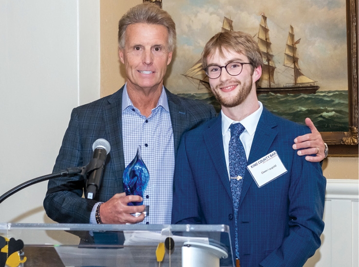 This year's Mentor of the Year winner, Dean "Stan" Perkins of Dean Standish Perkins & Associates, with his nominator Owen Leupold. 