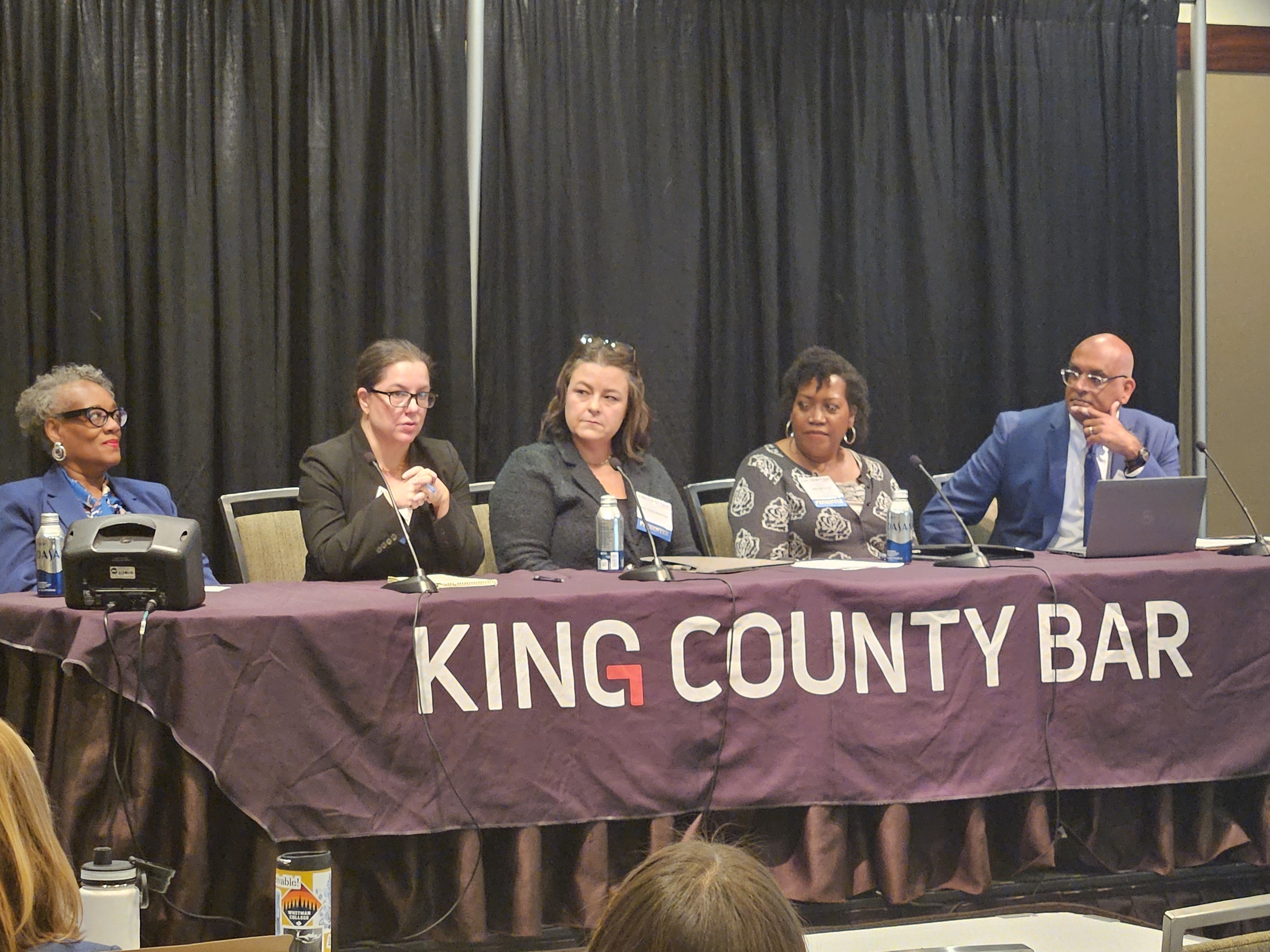 State & Limited Jurisdiction Courts Update Panelists (from left to right): Hon. Faye Chess, Seattle Municipal Court Presiding Judge; Hon. Rebecca C. Robertson, King County District Court Chief Presiding Judge; Hon. Cecily Hazelrigg, Washington Court of Appeals, Division 1, Judge; Hon. Lori K. Smith, Washington Court of Appeals, Division 1, Chief Judge; Hon. Ketu Shah, King County Superior Court Presiding Judge, Moderator.